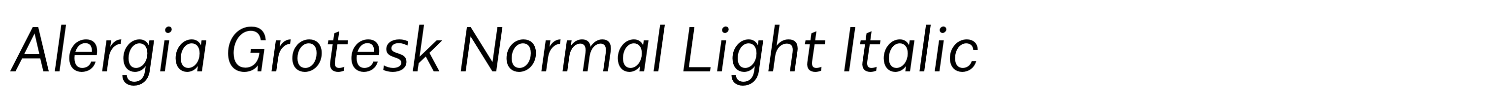 Alergia Grotesk Normal Light Italic